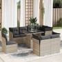 Set muebles jardín 9 pzas y cojines ratán sintético gris claro by , Garden sets - Ref: Foro24-3326183, Price: 695,58 €, Disco...