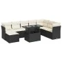 Set de sofás de jardín con cojines 9 pzas ratán sintético negro by , Garden sets - Ref: Foro24-3326207, Price: 561,48 €, Disc...