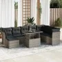 Set de sofás de jardín con cojines 9 pzas ratán sintético gris von , Gartensets - Ref: Foro24-3326211, Preis: 568,35 €, Rabat...