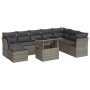Set de sofás de jardín con cojines 9 pzas ratán sintético gris by , Garden sets - Ref: Foro24-3326211, Price: 604,66 €, Disco...
