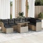 Set muebles jardín 9 pzas y cojines ratán sintético gris claro by , Garden sets - Ref: Foro24-3326213, Price: 642,24 €, Disco...