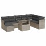 Set muebles jardín 9 pzas y cojines ratán sintético gris claro by , Garden sets - Ref: Foro24-3326213, Price: 642,24 €, Disco...