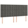 Estructura de cama sin colchón terciopelo gris oscuro 140x190cm