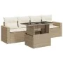 Juego de sofás jardín con cojines 5 pzas ratán sintético beige by , Garden sets - Ref: Foro24-3326239, Price: 411,25 €, Disco...