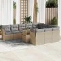 Set de sofás de jardín 11pzas con cojines ratán sintético beige von , Gartensets - Ref: Foro24-3326230, Preis: 758,20 €, Raba...