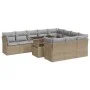 Set de sofás de jardín 11pzas con cojines ratán sintético beige von , Gartensets - Ref: Foro24-3326230, Preis: 758,20 €, Raba...