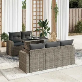 Set de muebles de jardín 6 pzas y cojines ratán sintético gris von , Gartensets - Ref: Foro24-3326251, Preis: 454,56 €, Rabat...