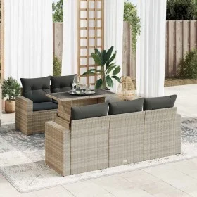 Set de sofás de jardín 6 pzas y cojines ratán sintético gris by , Garden sets - Ref: Foro24-3326253, Price: 503,40 €, Discoun...