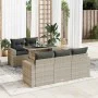 Set de sofás de jardín 6 pzas y cojines ratán sintético gris von , Gartensets - Ref: Foro24-3326253, Preis: 503,40 €, Rabatt: %
