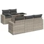 Set de sofás de jardín 6 pzas y cojines ratán sintético gris von , Gartensets - Ref: Foro24-3326253, Preis: 503,40 €, Rabatt: %