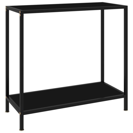 Console table black tempered glass 80x35x75 cm by vidaXL, Side tables - Ref: Foro24-322832, Price: 54,56 €, Discount: %