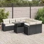 Set de sofás de jardín con cojines 9 pzas ratán sintético negro von , Gartensets - Ref: Foro24-3326287, Preis: 590,48 €, Raba...