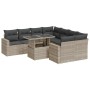 Set muebles jardín 9 pzas y cojines ratán sintético gris claro by , Garden sets - Ref: Foro24-3326293, Price: 679,46 €, Disco...