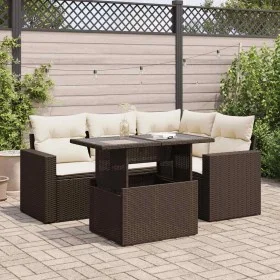 Set comedor de jardín 5 piezas y cojines ratán sintético marrón by , Garden sets - Ref: Foro24-3326314, Price: 409,51 €, Disc...