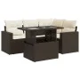 Set comedor de jardín 5 piezas y cojines ratán sintético marrón by , Garden sets - Ref: Foro24-3326314, Price: 417,99 €, Disc...