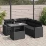 Set de sofás de jardín 6 piezas y cojines ratán sintético negro by , Garden sets - Ref: Foro24-3326316, Price: 467,13 €, Disc...