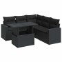 Set de sofás de jardín 6 piezas y cojines ratán sintético negro by , Garden sets - Ref: Foro24-3326316, Price: 472,38 €, Disc...