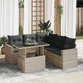 Set de sofás de jardín 6 pzas y cojines ratán sintético gris by , Garden sets - Ref: Foro24-3326323, Price: 484,13 €, Discoun...