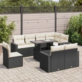 Set de sofás de jardín con cojines 9 pzas ratán sintético negro by , Garden sets - Ref: Foro24-3326337, Price: 614,64 €, Disc...