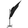 Sombrilla voladiza con cubierta doble negro 250x250 cm