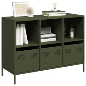 Aparador de acero laminado en frío verde oliva 101,5x39x73,5 cm by , Sideboards - Ref: Foro24-851368, Price: 175,90 €, Discou...