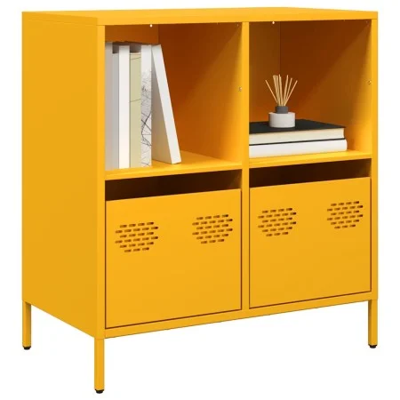 Aparador acero laminado en frío amarillo mostaza 68x39x73,5 cm by , Sideboards - Ref: Foro24-851361, Price: 87,41 €, Discount: %