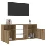 Mueble TV luces LED madera ingeniería roble artisan 120x30x50cm von , TV-Möbel - Ref: Foro24-856352, Preis: 102,15 €, Rabatt: %