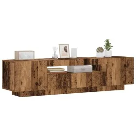 Mueble TV luces LED madera ingeniería envejecida 160x35x40 cm by , TV Furniture - Ref: Foro24-856359, Price: 119,83 €, Discou...