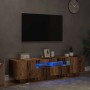 Mueble TV luces LED madera ingeniería envejecida 160x35x40 cm von , TV-Möbel - Ref: Foro24-856359, Preis: 122,20 €, Rabatt: %