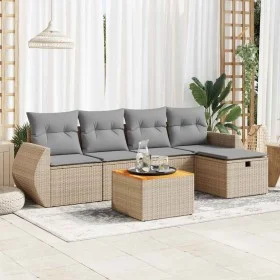Juego de sofás jardín con cojines 6 pzas ratán sintético beige by , Garden sets - Ref: Foro24-3325839, Price: 374,31 €, Disco...
