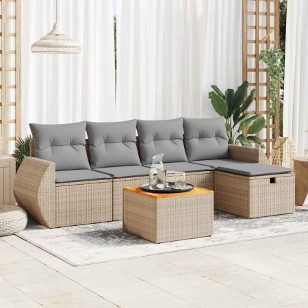 Juego de sofás jardín con cojines 6 pzas ratán sintético beige von , Gartensets - Ref: Foro24-3325839, Preis: 388,53 €, Rabat...