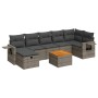 Set de sofás de jardín y cojines 8 piezas ratán sintético gris by , Garden sets - Ref: Foro24-3325826, Price: 499,48 €, Disco...