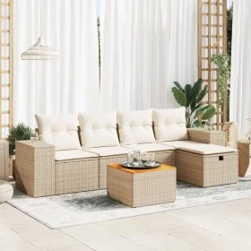 Juego de sofás jardín con cojines 6 pzas ratán sintético beige by , Garden sets - Ref: Foro24-3325866, Price: 456,90 €, Disco...