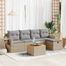Juego de sofás jardín con cojines 6 pzas ratán sintético beige by , Garden sets - Ref: Foro24-3325811, Price: 378,73 €, Disco...