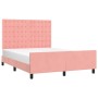 Estructura de cama sin colchón terciopelo rosa 140x190 cm