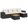 Set de sofás de jardín 6 piezas y cojines ratán sintético negro by , Garden sets - Ref: Foro24-3325864, Price: 360,13 €, Disc...