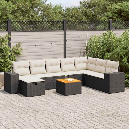 Set de sofás de jardín con cojines 9 pzas ratán sintético negro by , Garden sets - Ref: Foro24-3325885, Price: 523,99 €, Disc...