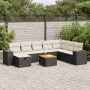 Set de sofás de jardín con cojines 9 pzas ratán sintético negro by , Garden sets - Ref: Foro24-3325885, Price: 524,66 €, Disc...