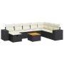 Set de sofás de jardín con cojines 9 pzas ratán sintético negro by , Garden sets - Ref: Foro24-3325885, Price: 524,66 €, Disc...