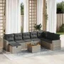 Set de sofás de jardín con cojines 9 pzas ratán sintético gris by , Garden sets - Ref: Foro24-3325805, Price: 531,53 €, Disco...