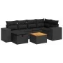 Set de sofás de jardín 7 pzas con cojines ratán sintético negro by , Garden sets - Ref: Foro24-3325870, Price: 462,05 €, Disc...