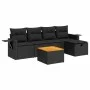 Set de sofás de jardín 6 piezas y cojines ratán sintético negro by , Garden sets - Ref: Foro24-3325807, Price: 393,69 €, Disc...