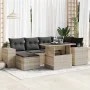 Set de sofás de jardín 7 pzas con cojines ratán PE gris claro von , Gartensets - Ref: Foro24-3326833, Preis: 551,19 €, Rabatt: %