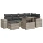 Set de sofás de jardín 7 pzas con cojines ratán PE gris claro von , Gartensets - Ref: Foro24-3326833, Preis: 551,19 €, Rabatt: %