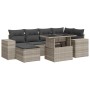 Set de sofás de jardín 7 pzas con cojines ratán PE gris claro by , Garden sets - Ref: Foro24-3326833, Price: 522,20 €, Discou...