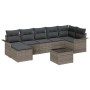 Conjunto de sofá de jardín con cojín 8 pcs Gris Poliratán