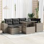 Set de sofás de jardín 7 pzas con cojines ratán sintético gris by , Garden sets - Ref: Foro24-3326831, Price: 518,13 €, Disco...