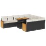 Set sofás jardín y cojines 11 pzas ratán sintético acacia negro by , Garden sets - Ref: Foro24-3327759, Price: 746,19 €, Disc...
