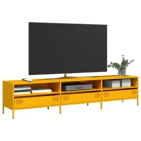 Mueble TV acero laminado en frío amarillo mostaza 202x39x43,5cm de , Muebles TV - Ref: Foro24-851349, Precio: 177,14 €, Descu...
