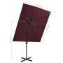 Freischwinger-Regenschirm mit doppelter Abdeckung burgunderrot 250x250 cm von vidaXL, Sonnenschirme - Ref: Foro24-312366, Pre...